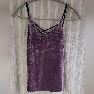 American Eagle Purple Velvet Strappy Cami